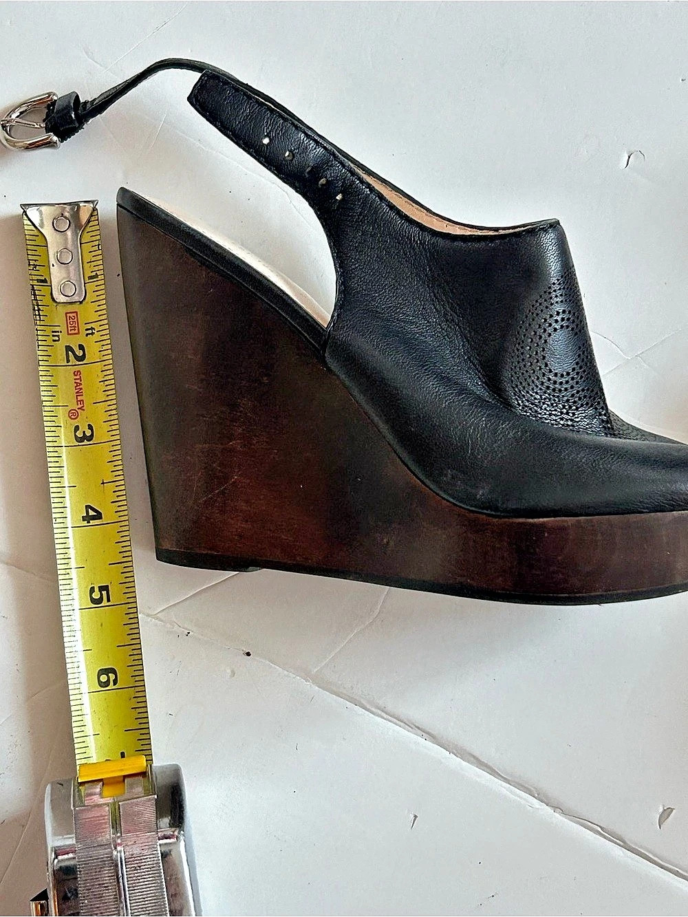 Coach Jaklyn Wedge Black & Brown Wedge Slingback Size 6B